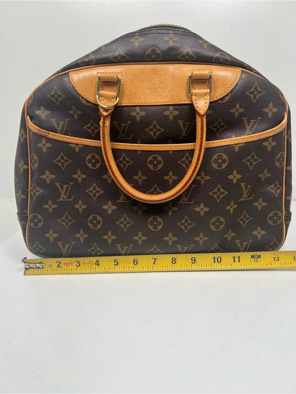 Louis Vuitton Monogram Trouville Handbag Brown Canvas Satchel Purse M42228